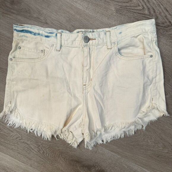 Free People Light Wash / White Distressed Denim Shorts - Picture 2 of 5